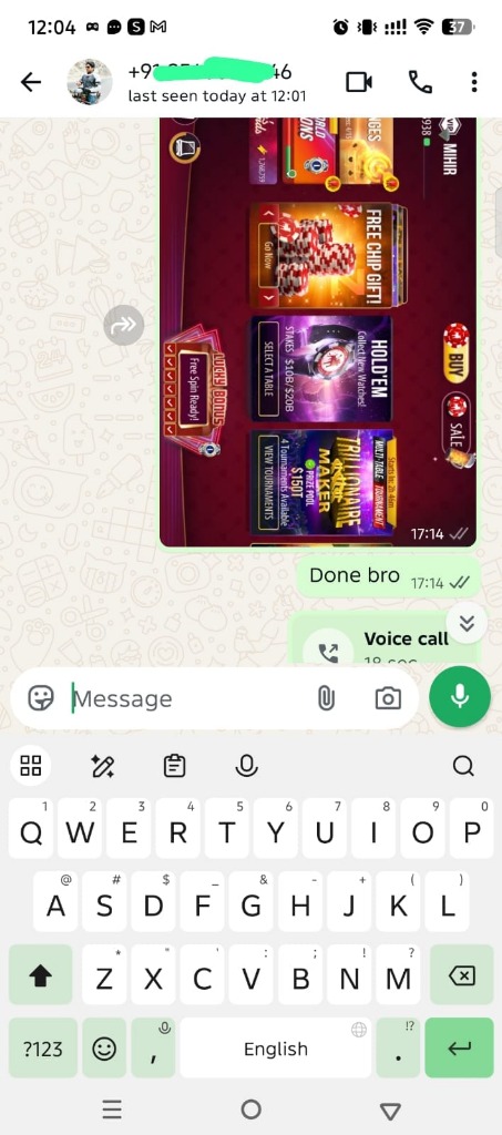 WhatsApp chat – 100T delivered, client says will give extra next time